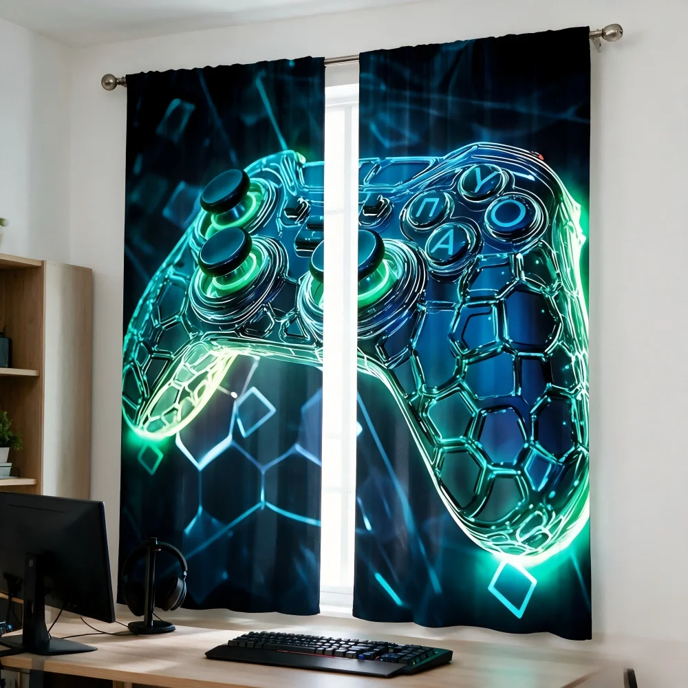 2PCS Digital Printed Curtain,  - Esports Gaming Youtube ulasan dan harga