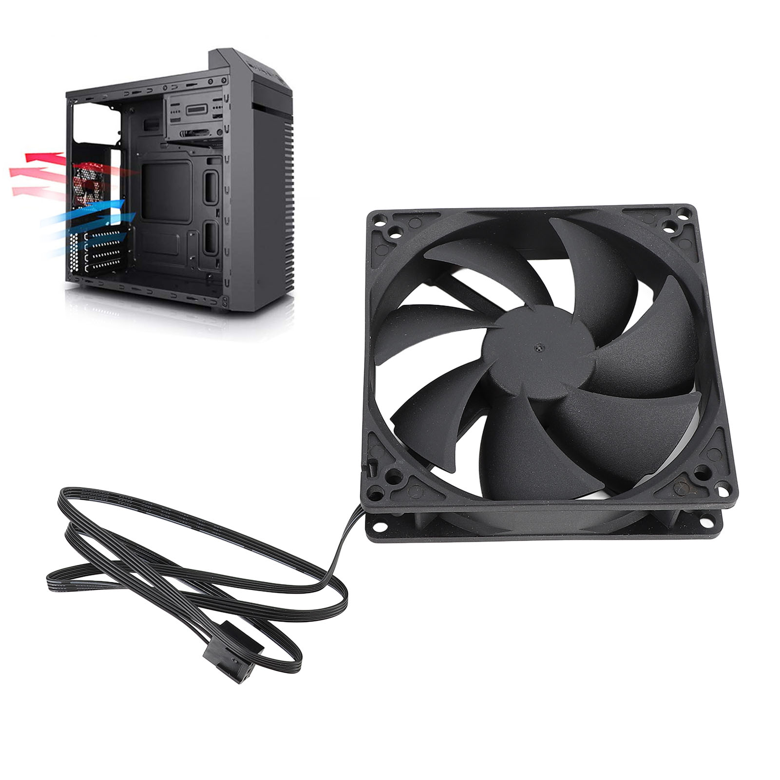 100mm PC PWM Case Fan 100mm Du - Esports Gaming Fan ulasan dan harga