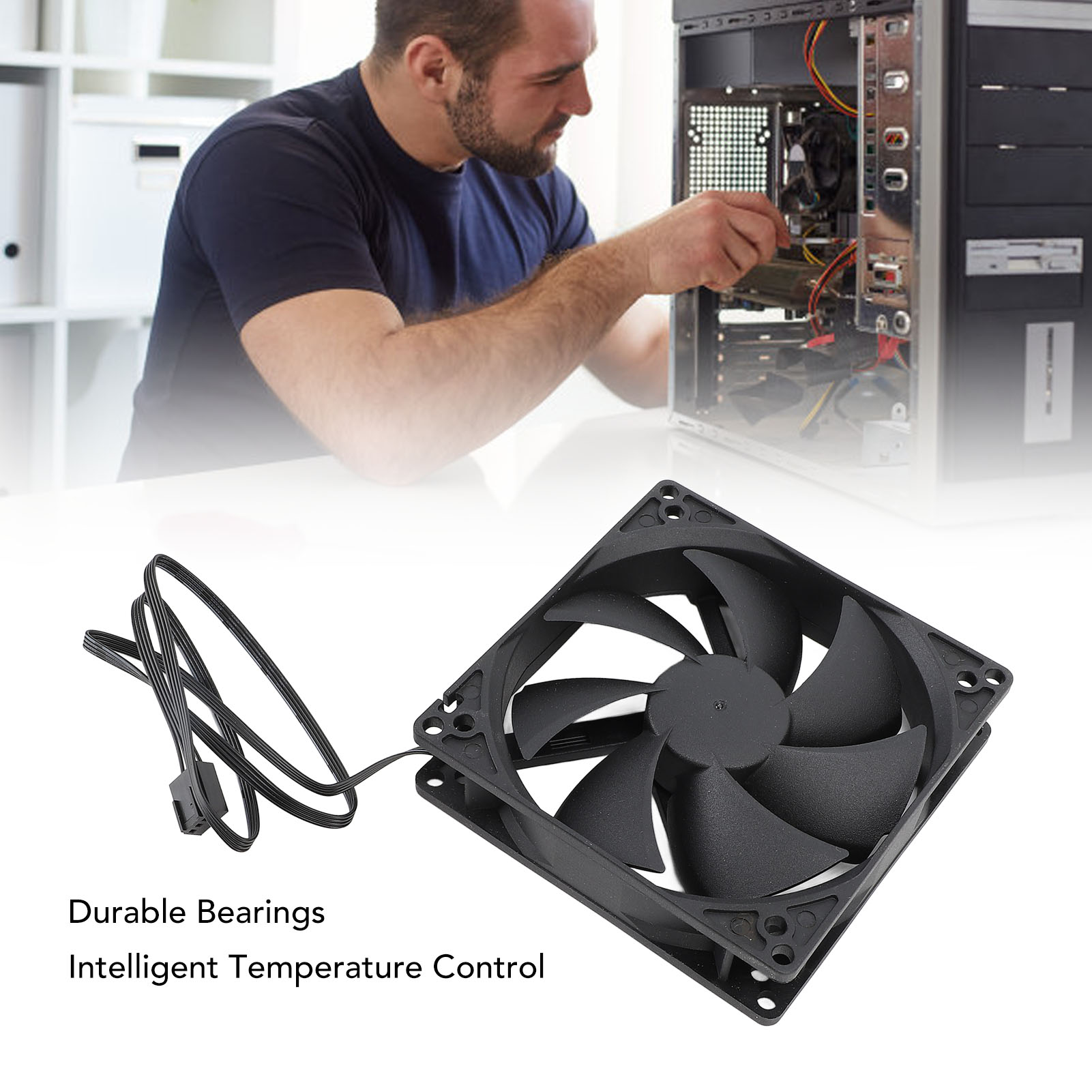 100mm PC PWM Case Fan 100mm Du - Esports Gaming Fan ulasan dan harga
