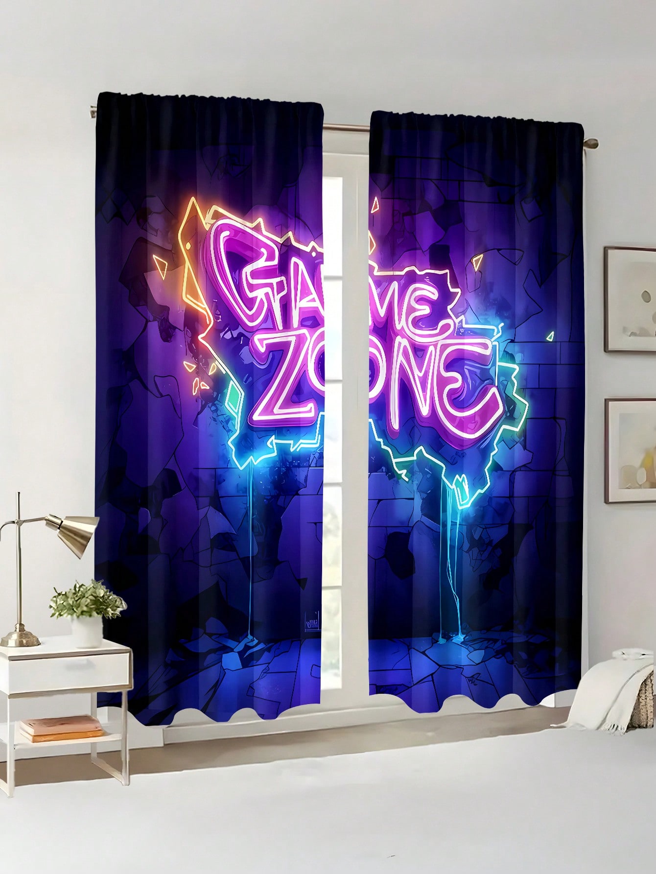 Neon Game Zone Curtain, Esport - Esports Gaming Youtube ulasan dan harga