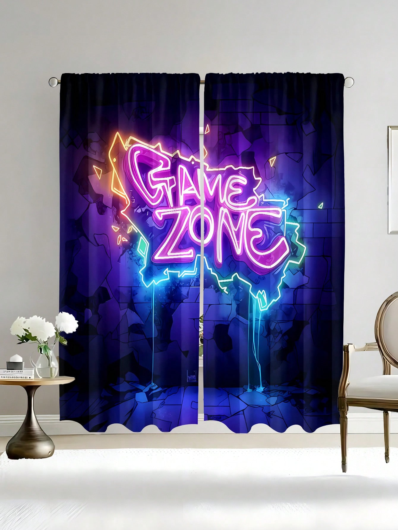 Neon Game Zone Curtain, Esport - Esports Gaming Youtube ulasan dan harga